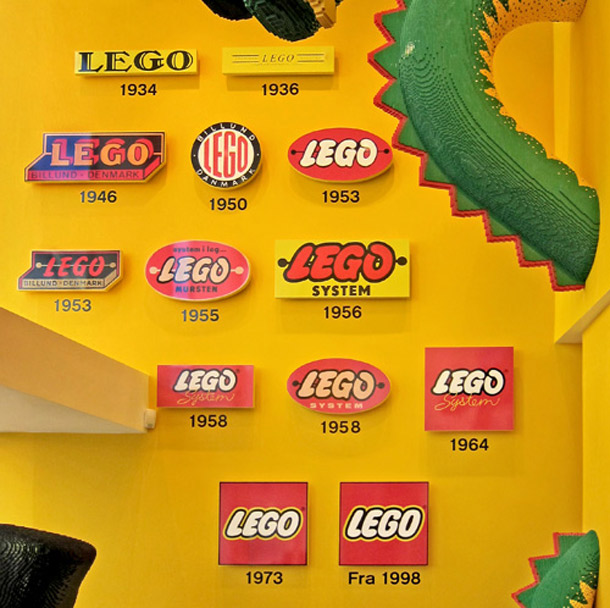 History of the LEGO logo by year.